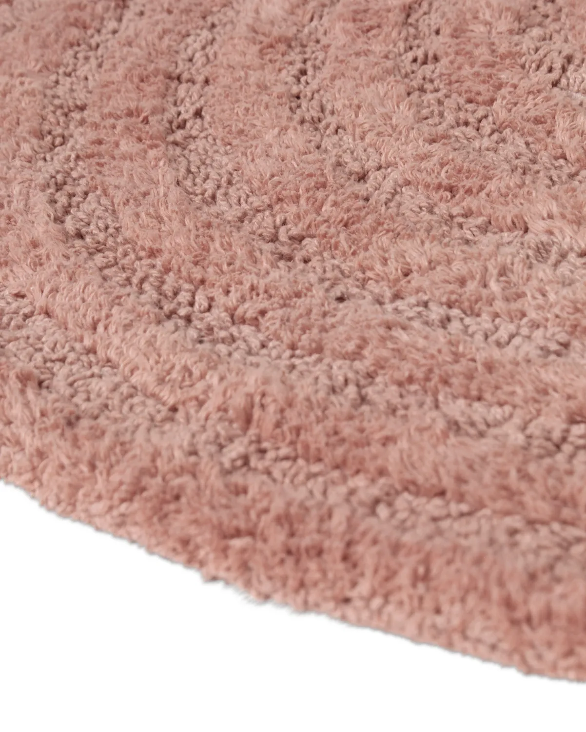 Tapis de salle de bain rond - Embla (rose)