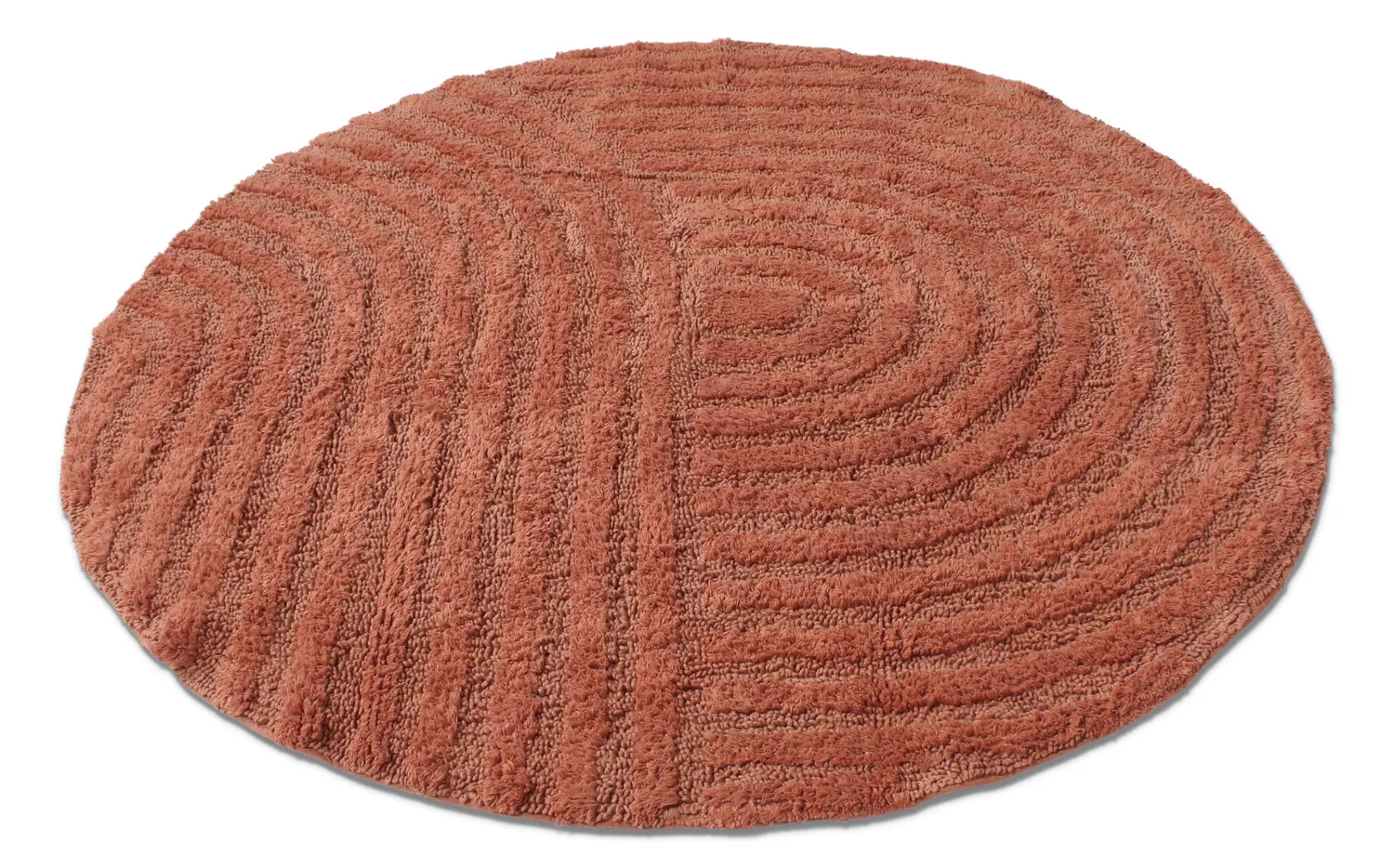 Tapis de salle de bain rond - Embla (terracotta)