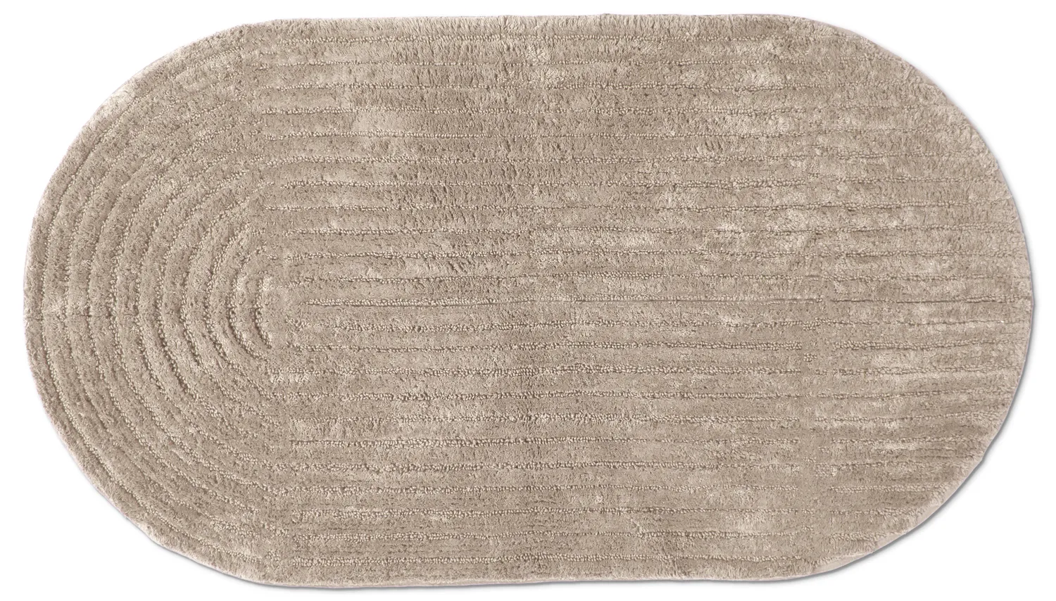 Tapis de salle de bain ovale - Evena (beige)