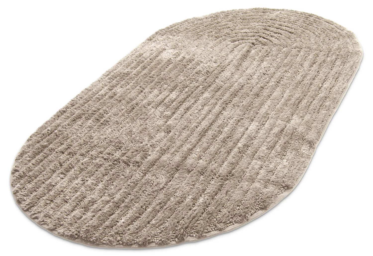 Tapis de salle de bain ovale - Evena (beige)