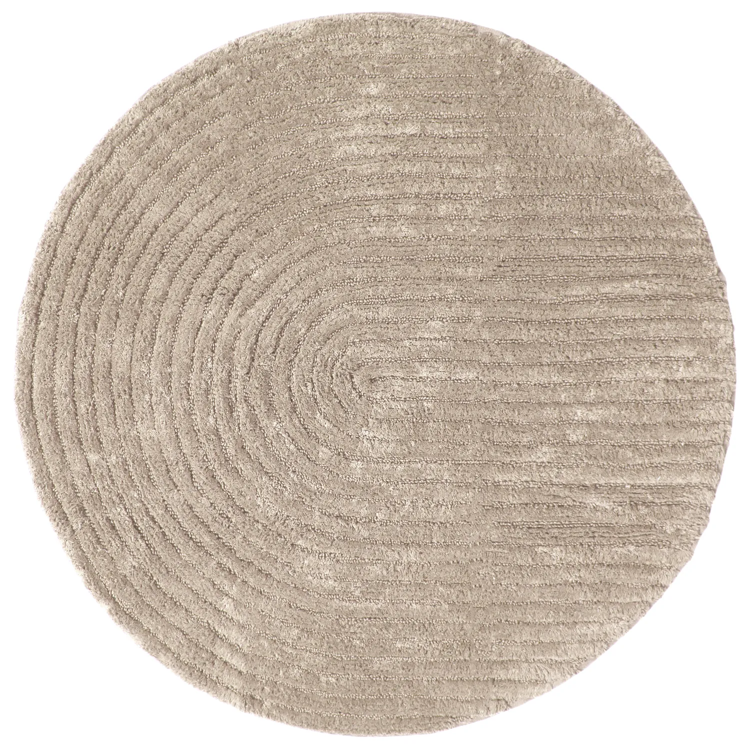 Tapis de salle de bain rond - Evena (beige)
