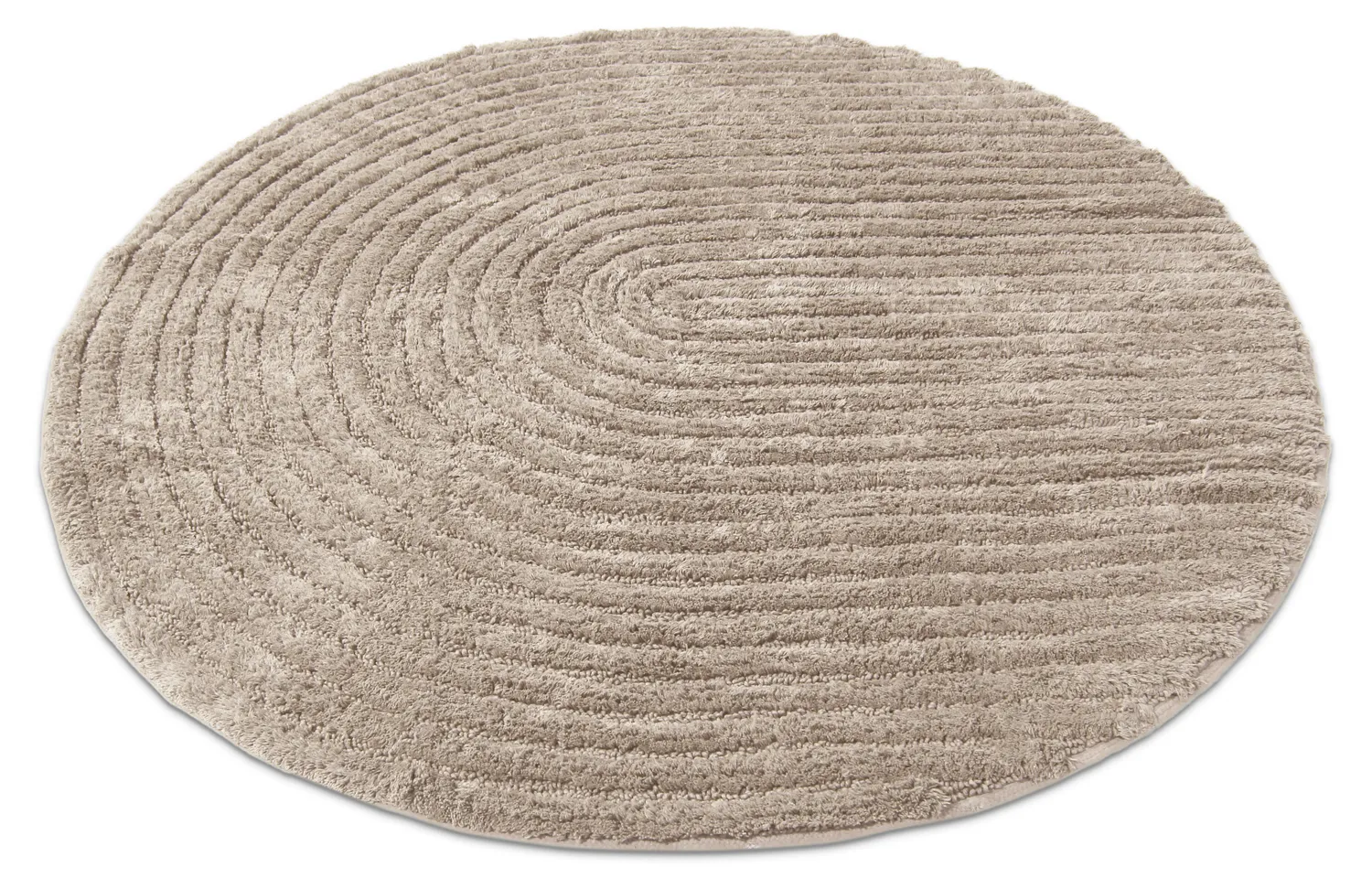 Tapis de salle de bain rond - Evena (beige)