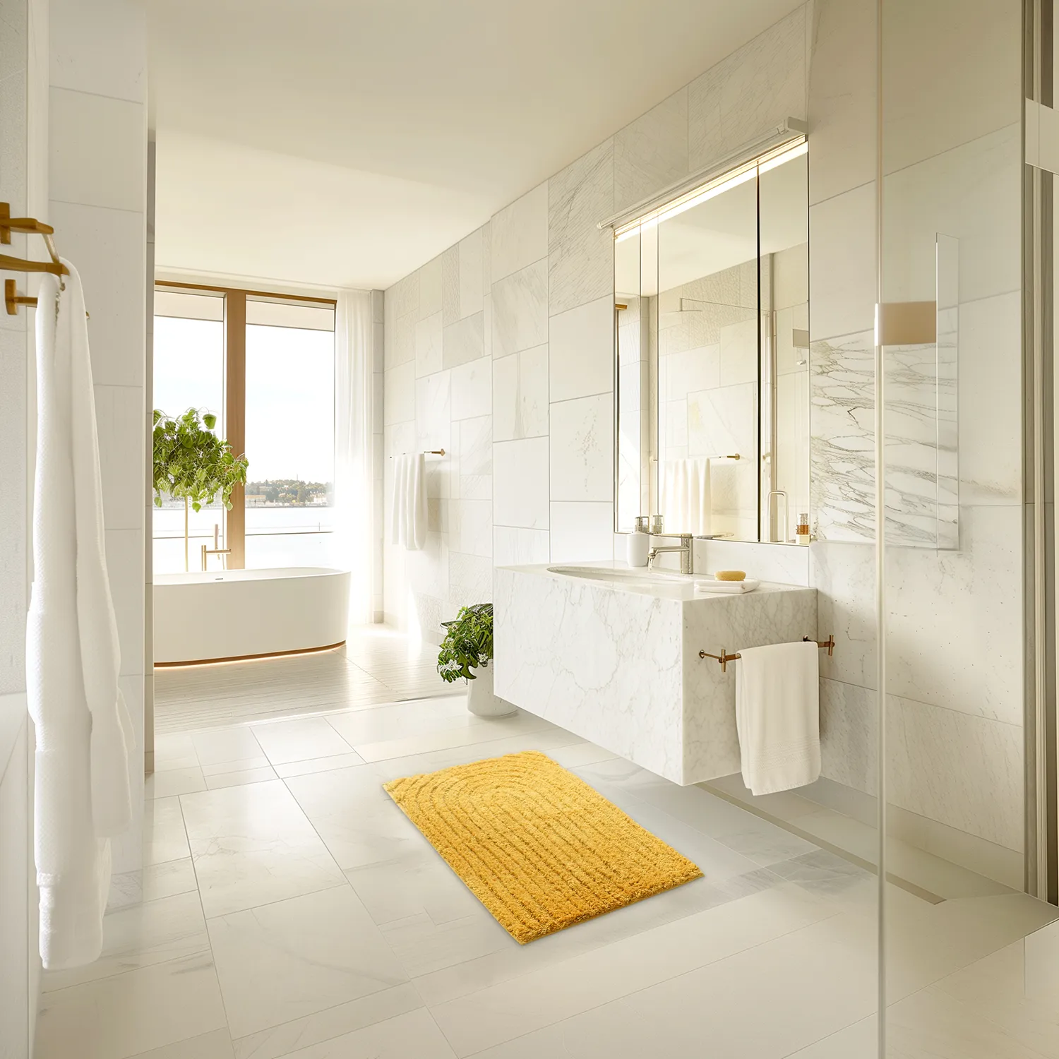 Tapis de salle de bain - Evena (jaune)