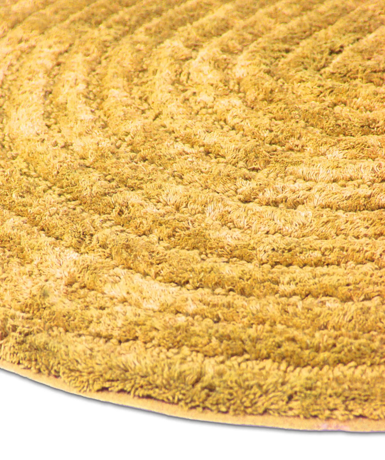 Tapis de salle de bain rond - Evena (jaune)