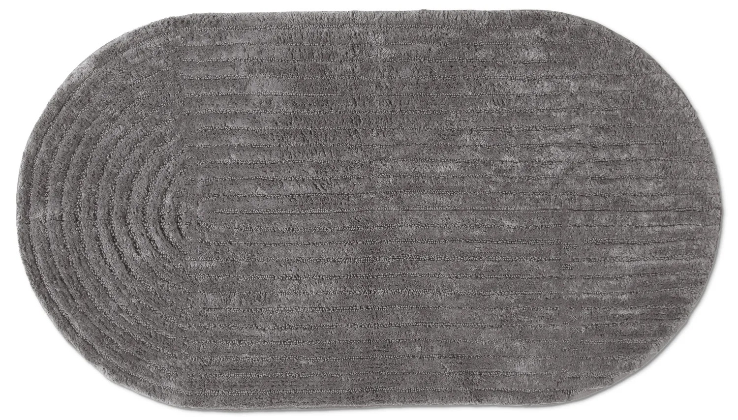 Tapis de salle de bain ovale - Evena (gris foncé)