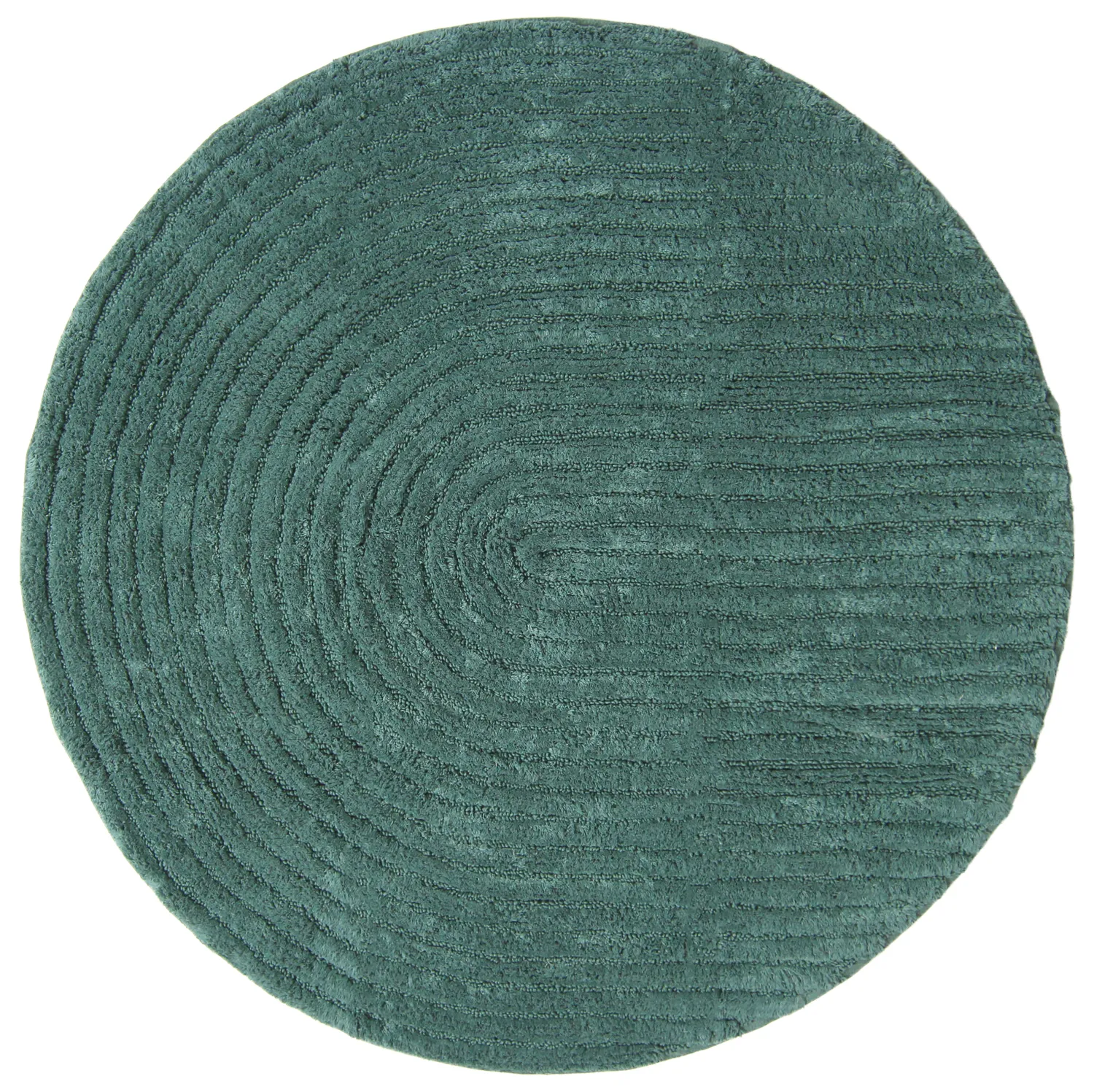 Tapis de salle de bain rond - Evena (vert foncé)