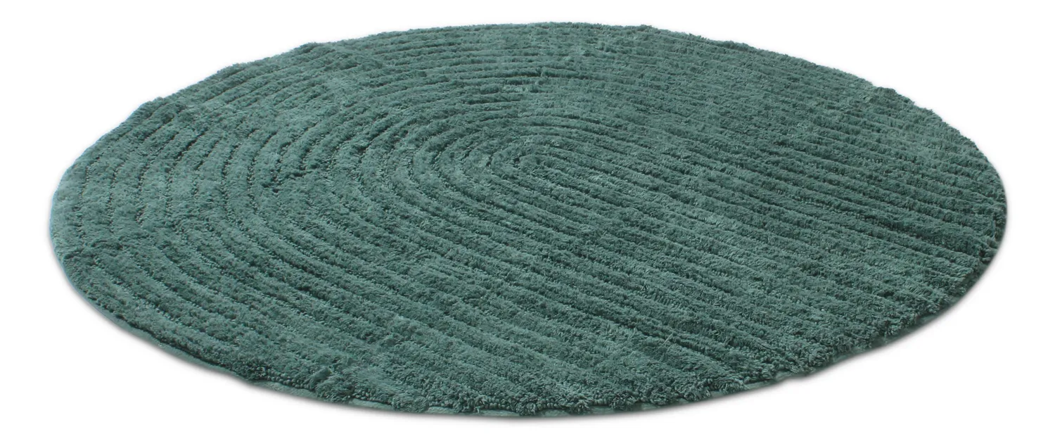 Tapis de salle de bain rond - Evena (vert foncé)