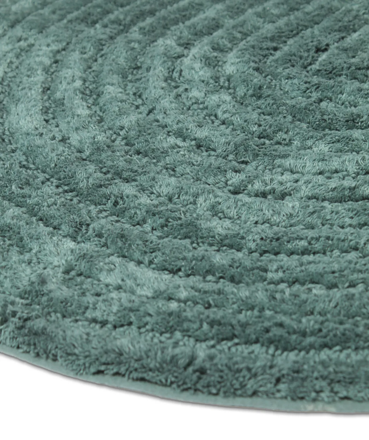 Tapis de salle de bain rond - Evena (vert foncé)