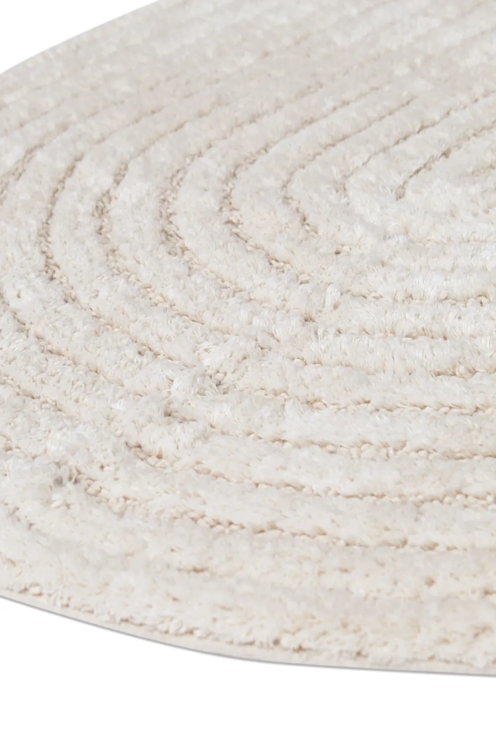 Tapis de salle de bain ovale - Evena (blanc cassé)