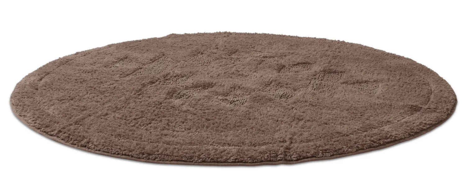 Tapis de salle de bain rond - Gertie (marron)