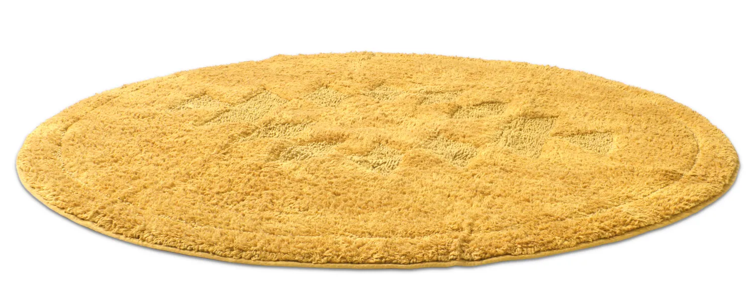 Tapis de salle de bain rond - Gertie (jaune)