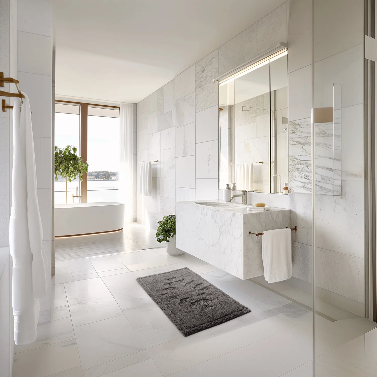 Tapis de bain - Gertie (gris foncé)