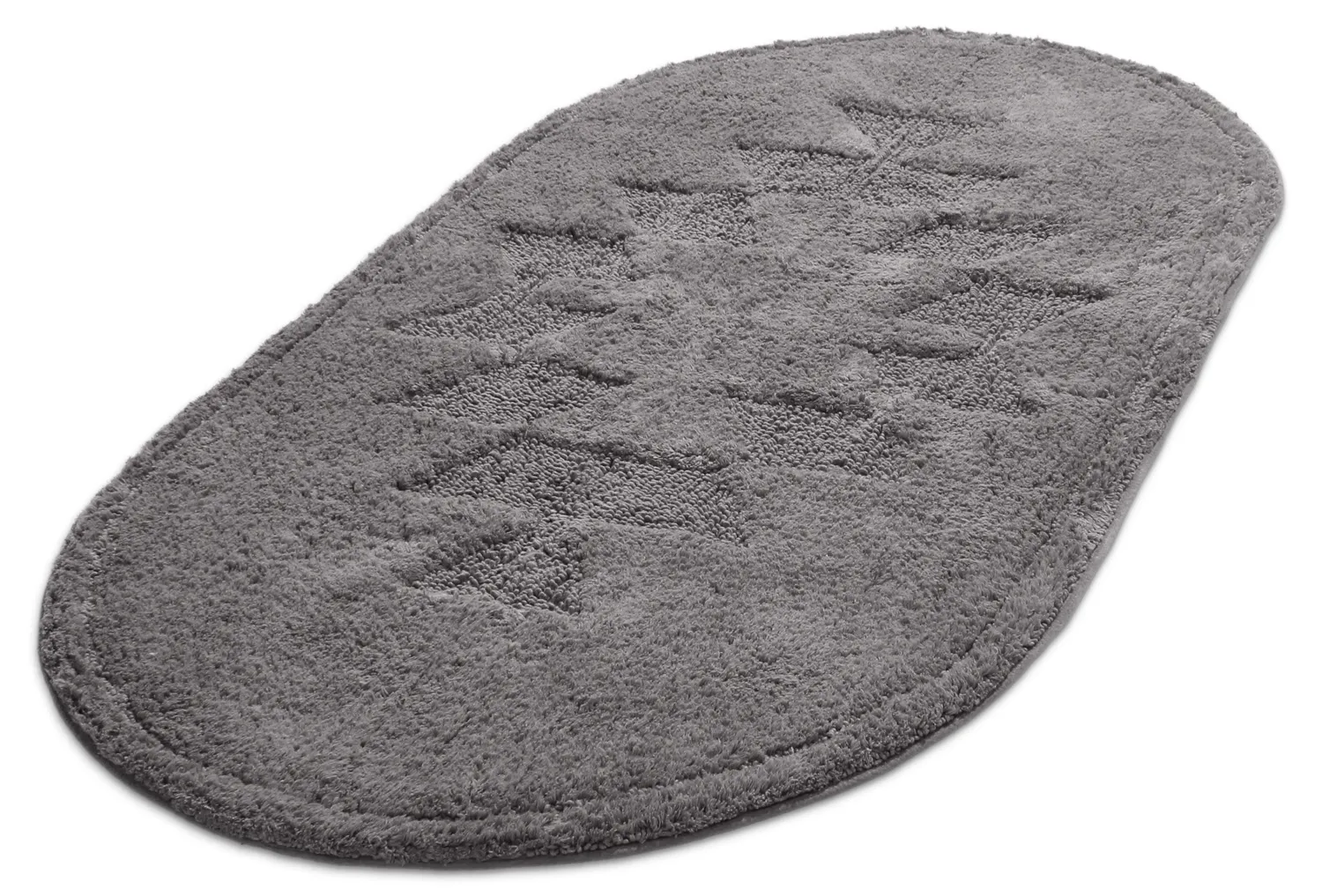 Tapis de salle de bain ovale - Gertie (gris foncé)