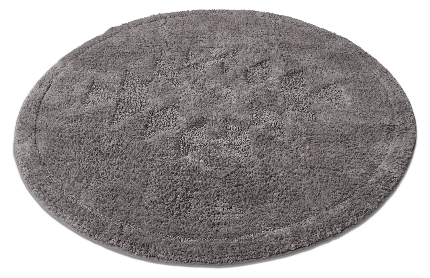 Tapis de salle de bain rond - Gertie (gris foncé)
