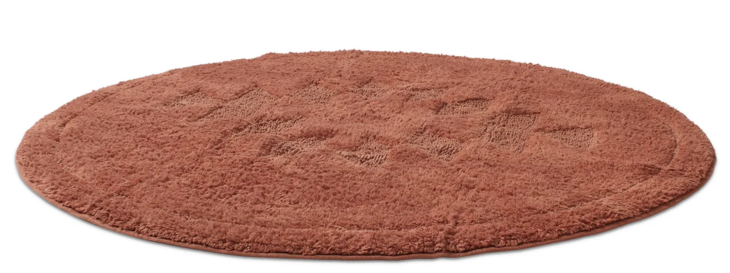 Tapis de salle de bain rond - Gertie (terracotta)