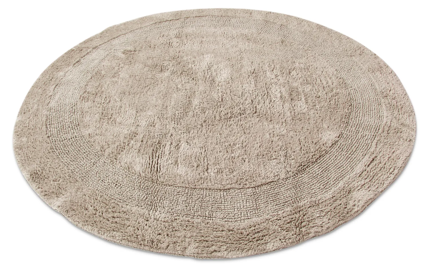 Tapis de salle de bain rond - Nila (beige)
