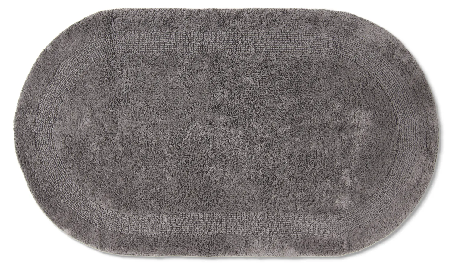 Tapis de salle de bain ovale - Nila (gris foncé)