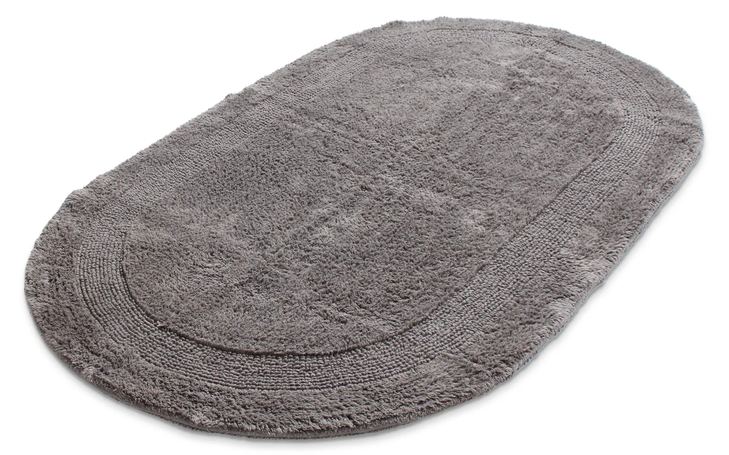 Tapis de salle de bain ovale - Nila (gris foncé)