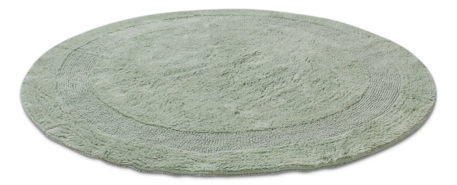 Tapis de salle de bain rond - Nila (vert clair)