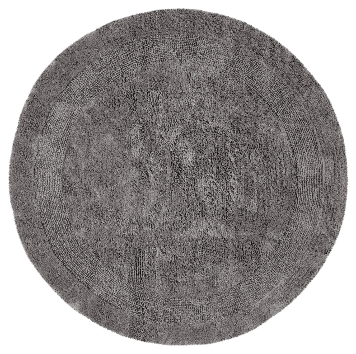 Tapis de salle de bain rond - Nila (gris foncé)