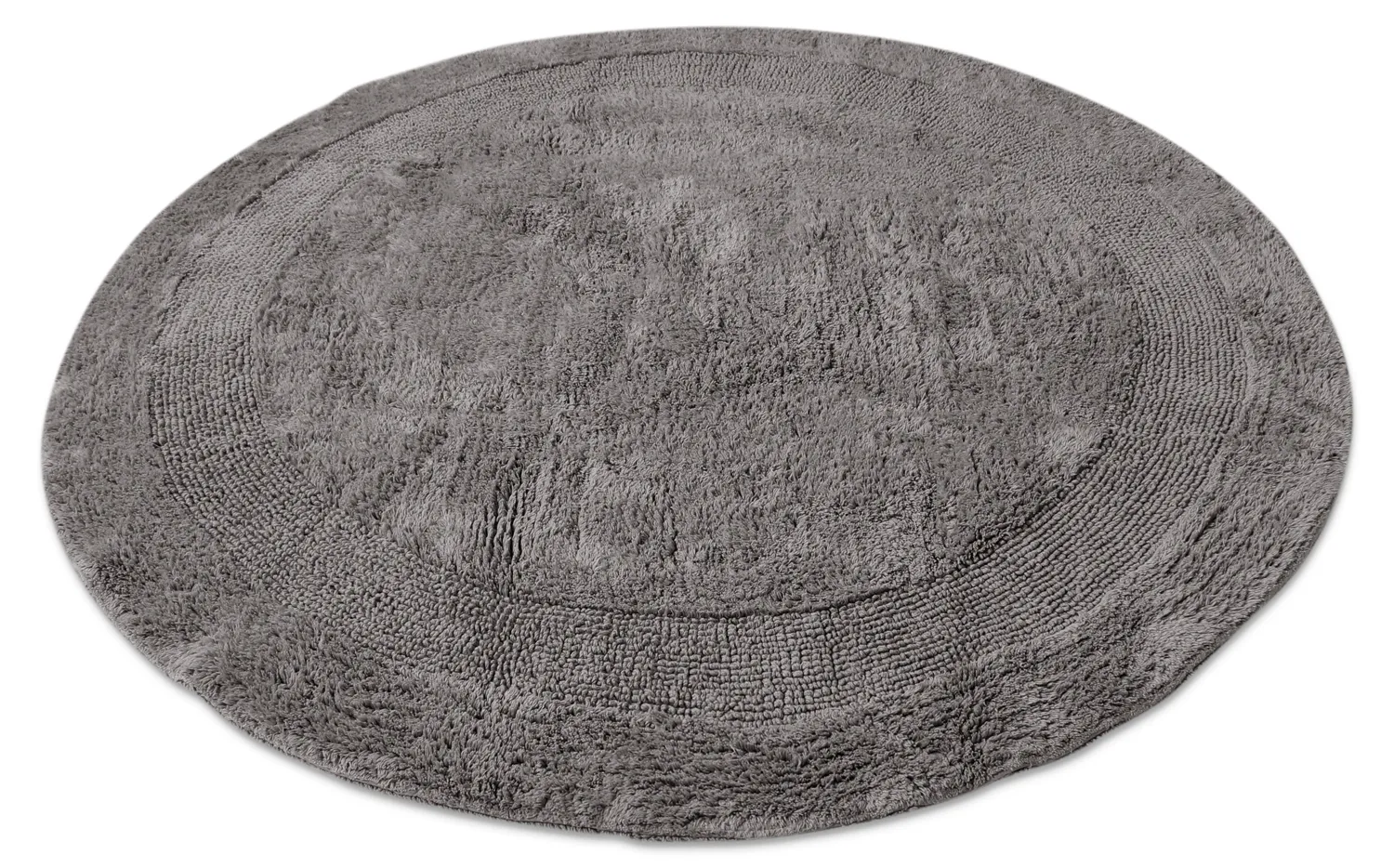 Tapis de salle de bain rond - Nila (gris foncé)