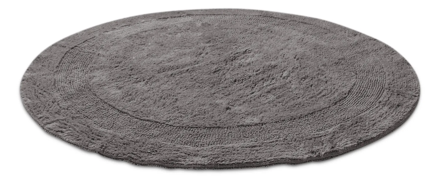 Tapis de salle de bain rond - Nila (gris foncé)
