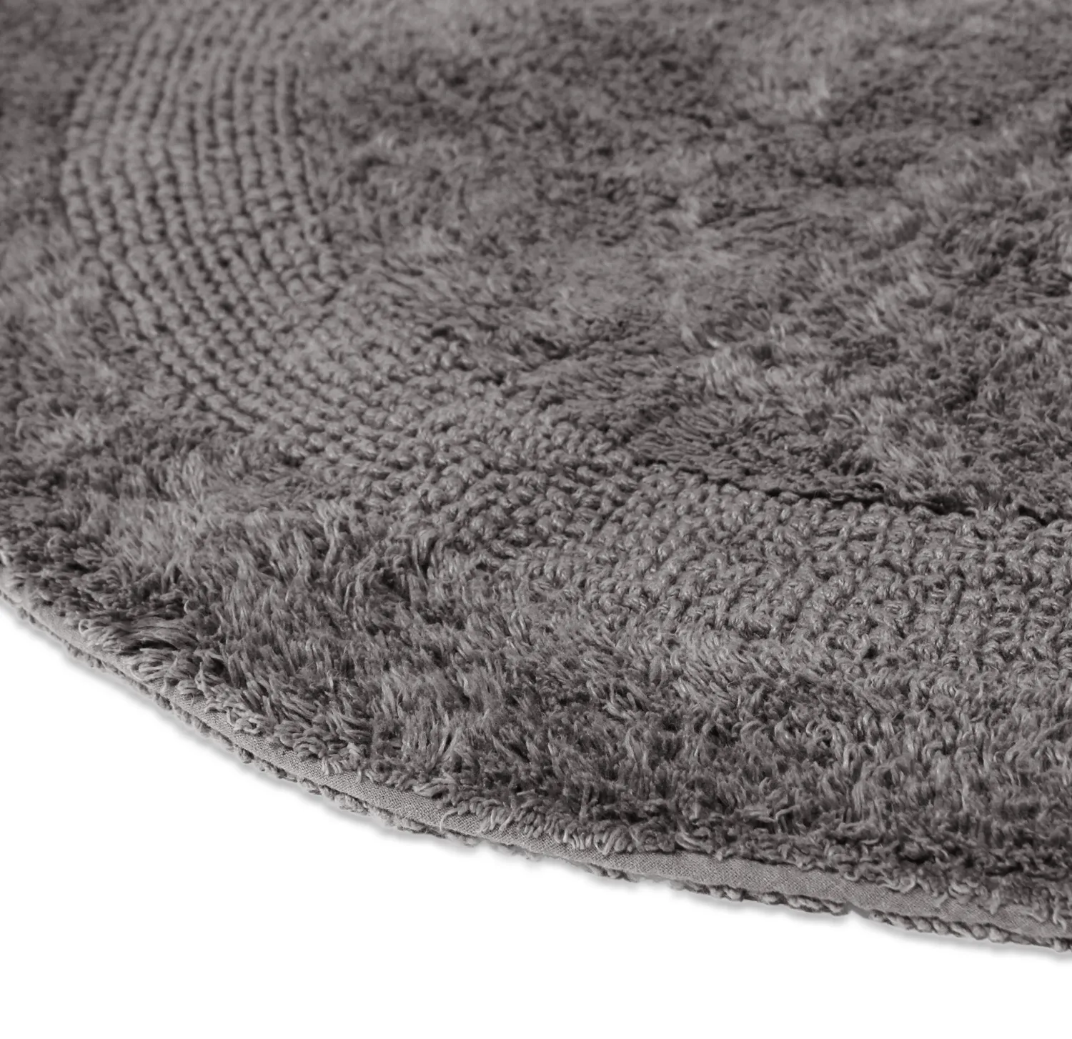 Tapis de salle de bain rond - Nila (gris foncé)