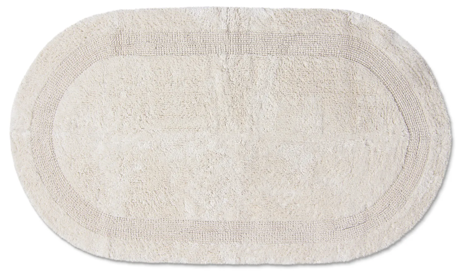 Tapis de salle de bain ovale - Nila (blanc cassé)