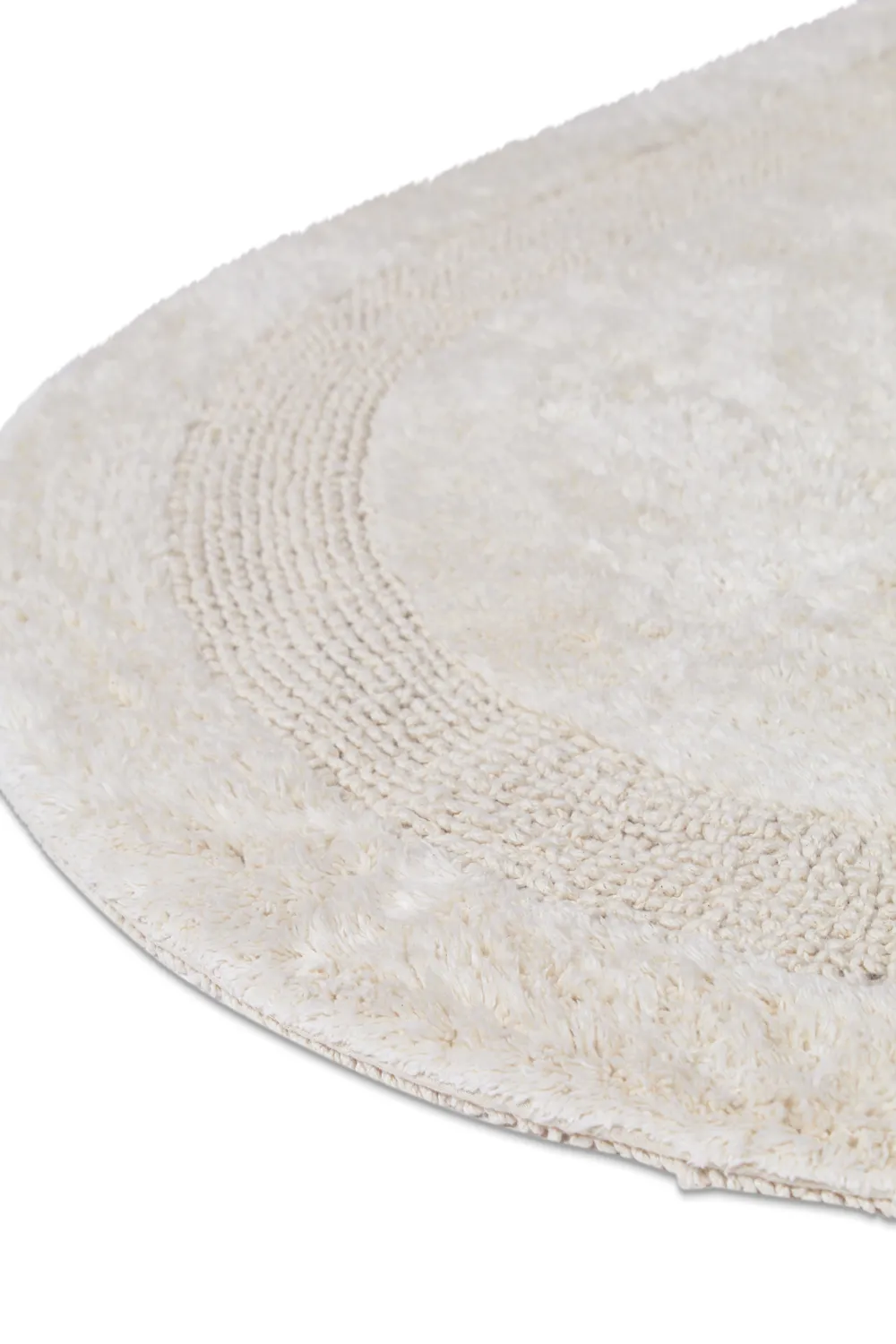 Tapis de salle de bain ovale - Nila (blanc cassé)