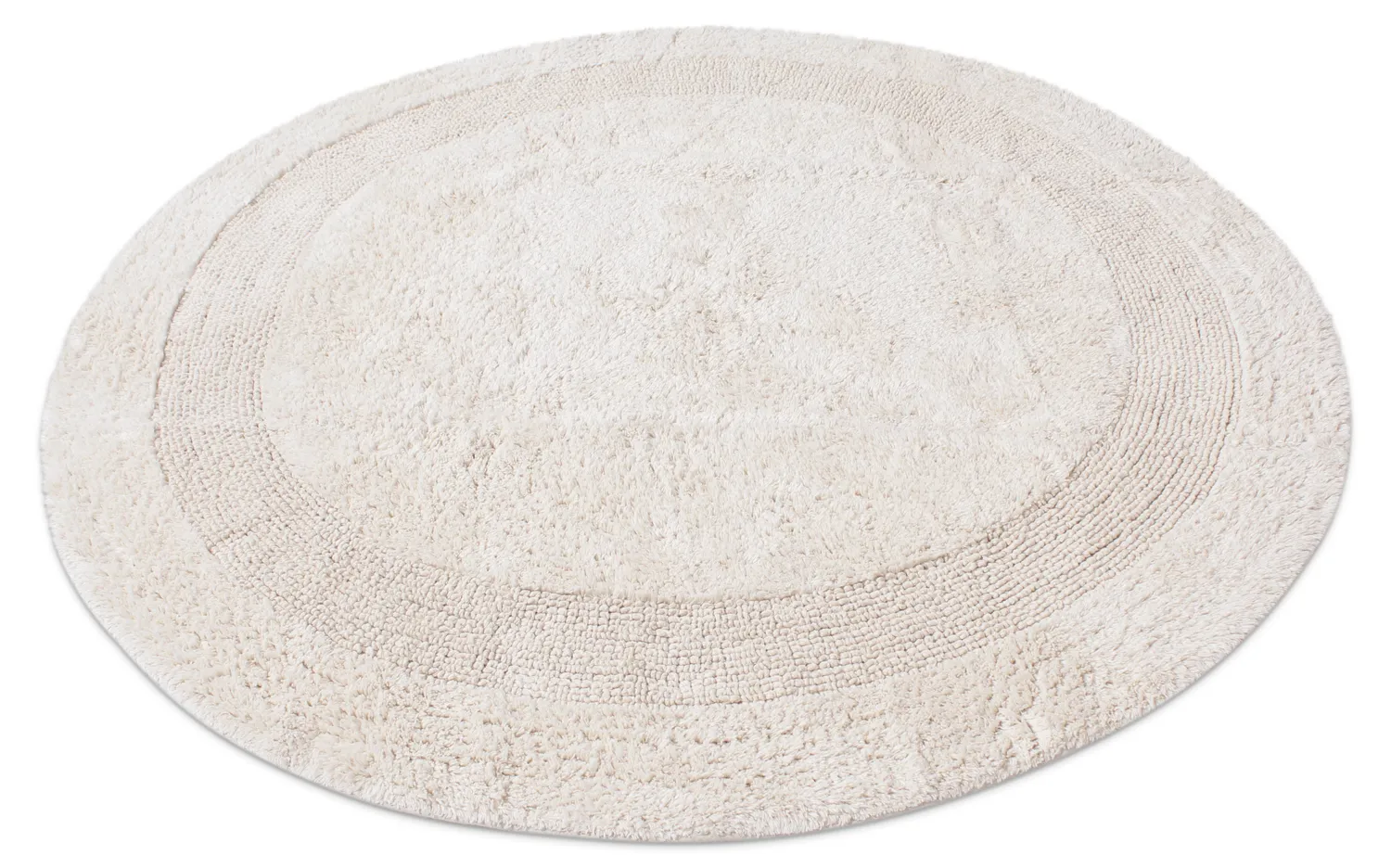 Tapis de salle de bain rond - Nila (blanc cassé)