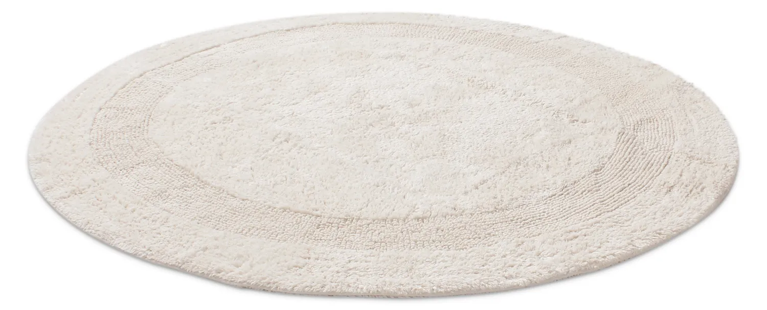 Tapis de salle de bain rond - Nila (blanc cassé)