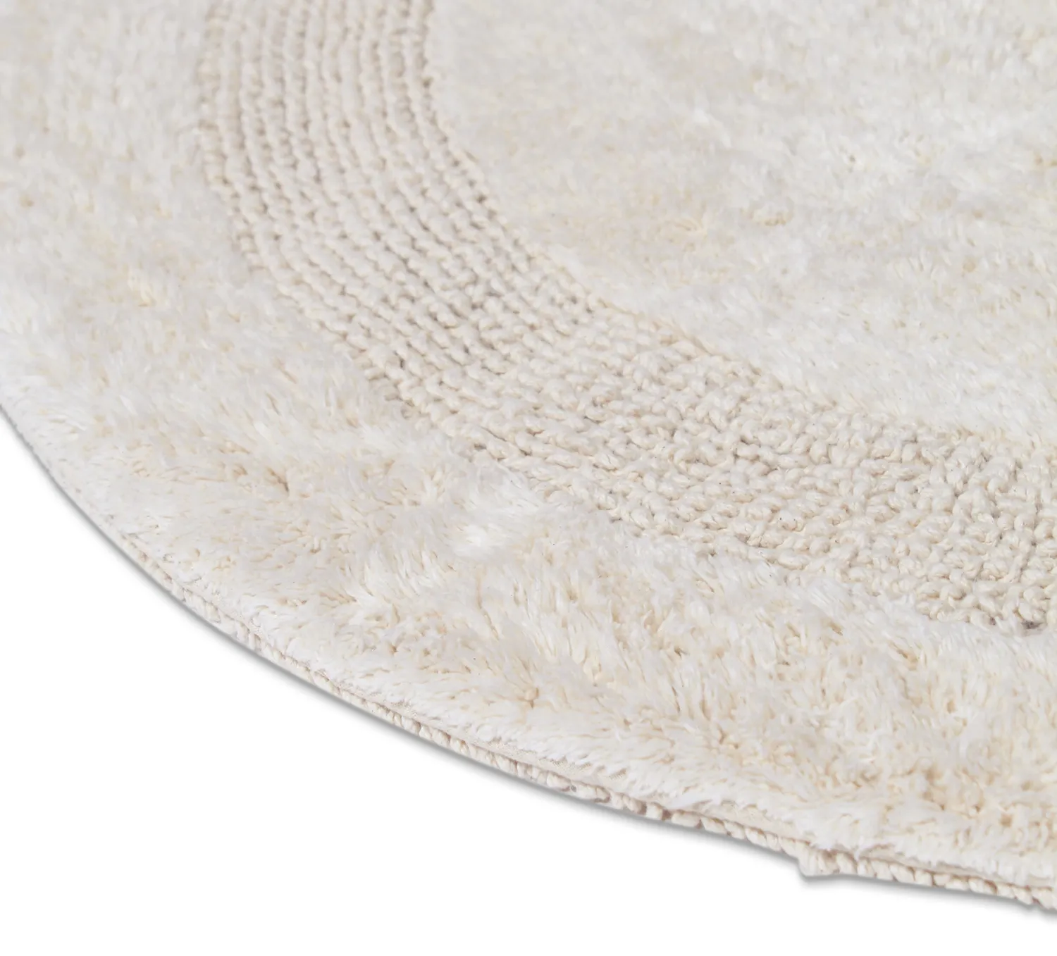 Tapis de salle de bain rond - Nila (blanc cassé)