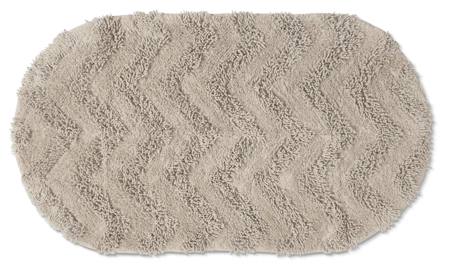 Tapis de salle de bain ovale - Tressa (beige)