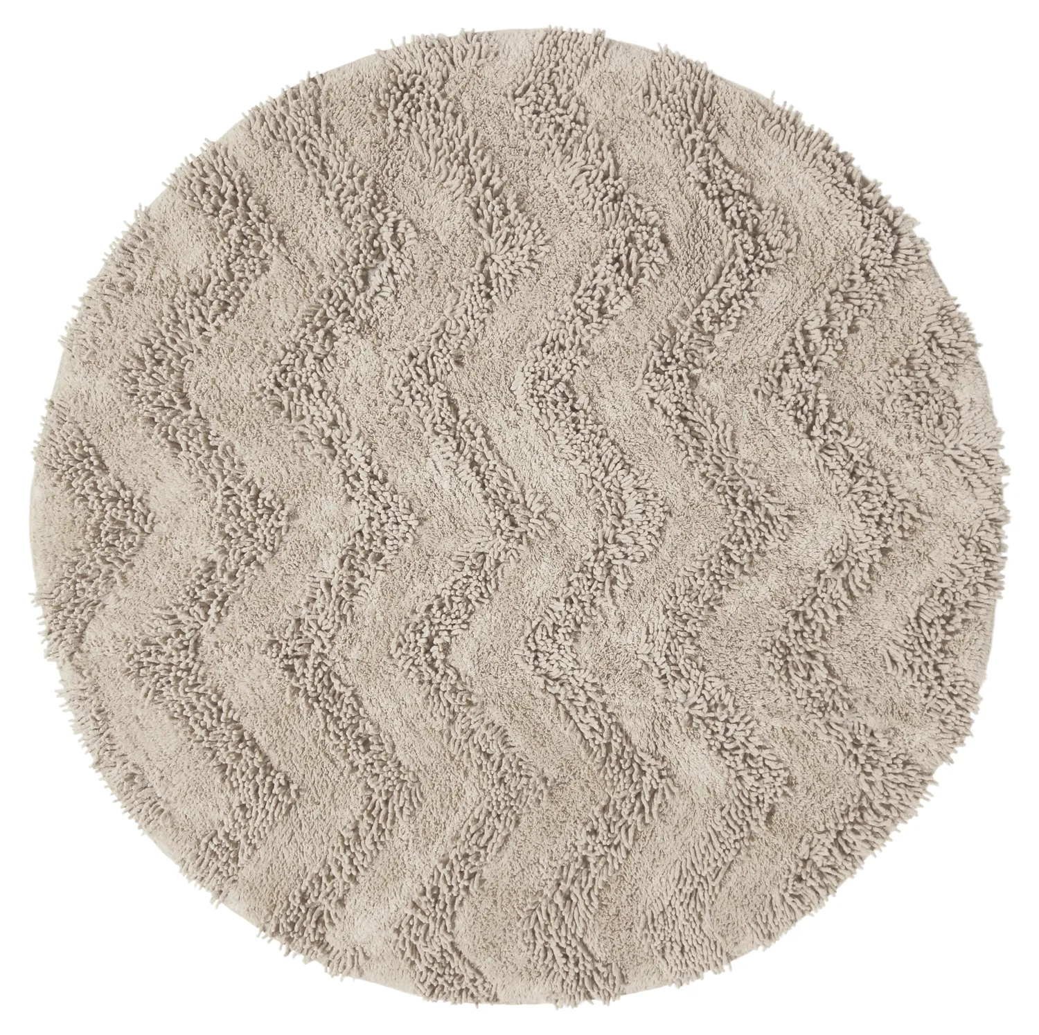 Tapis de salle de bain rond - Tressa (beige)