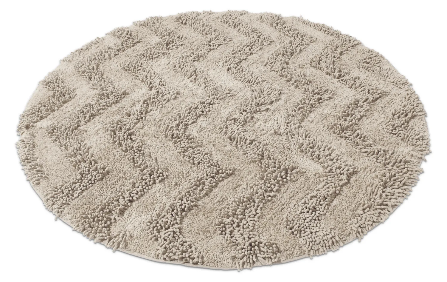 Tapis de salle de bain rond - Tressa (beige)