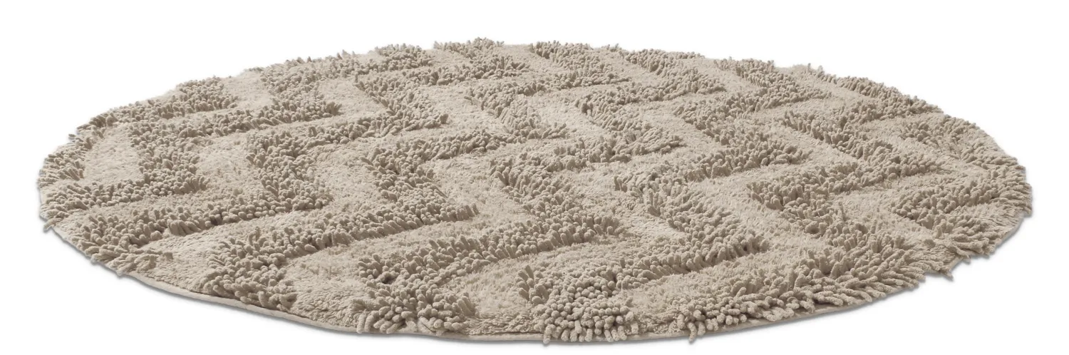 Tapis de salle de bain rond - Tressa (beige)