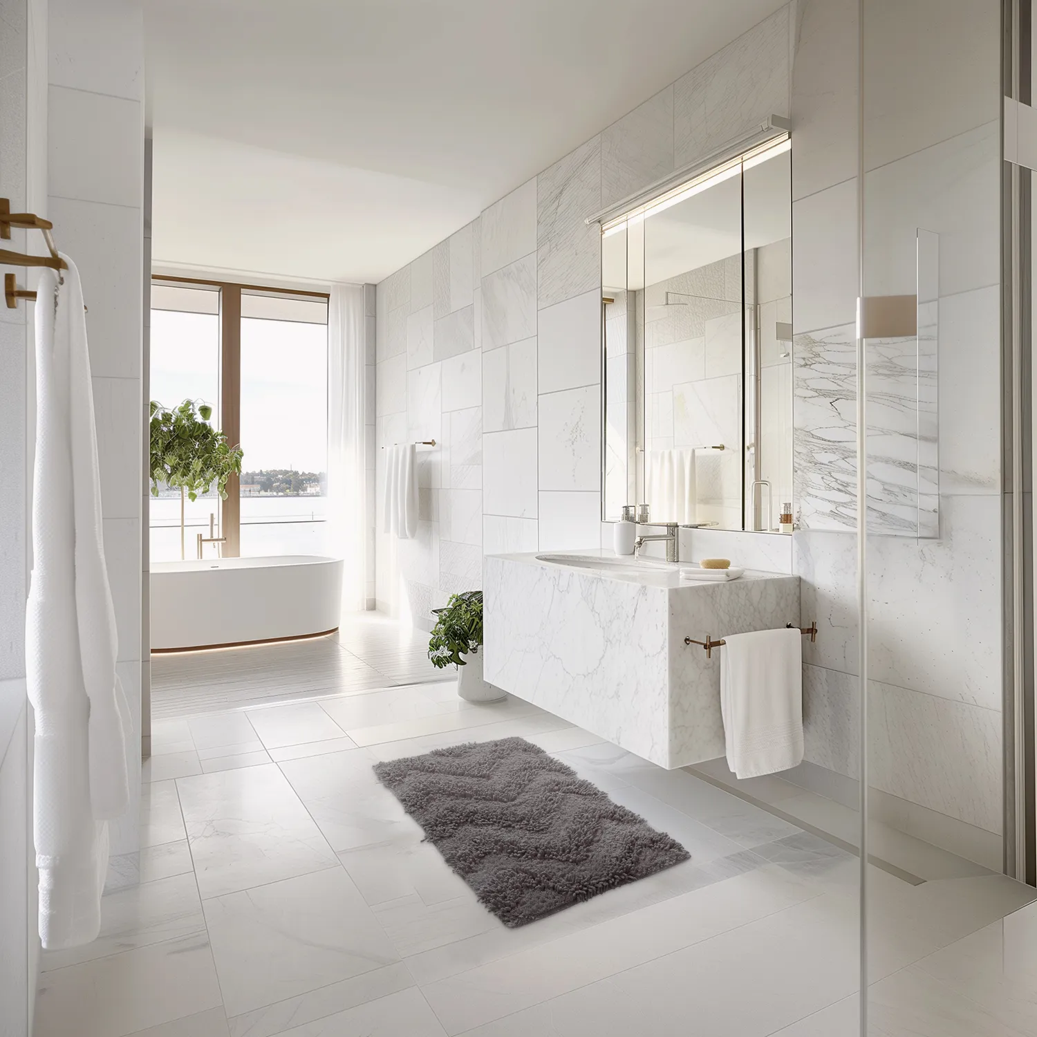 Tapis de bain - Tressa (gris foncé)