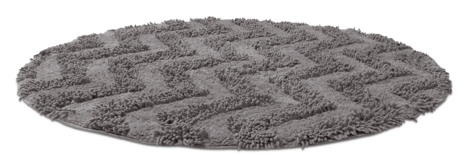 Tapis de salle de bain rond - Tressa (gris foncé)