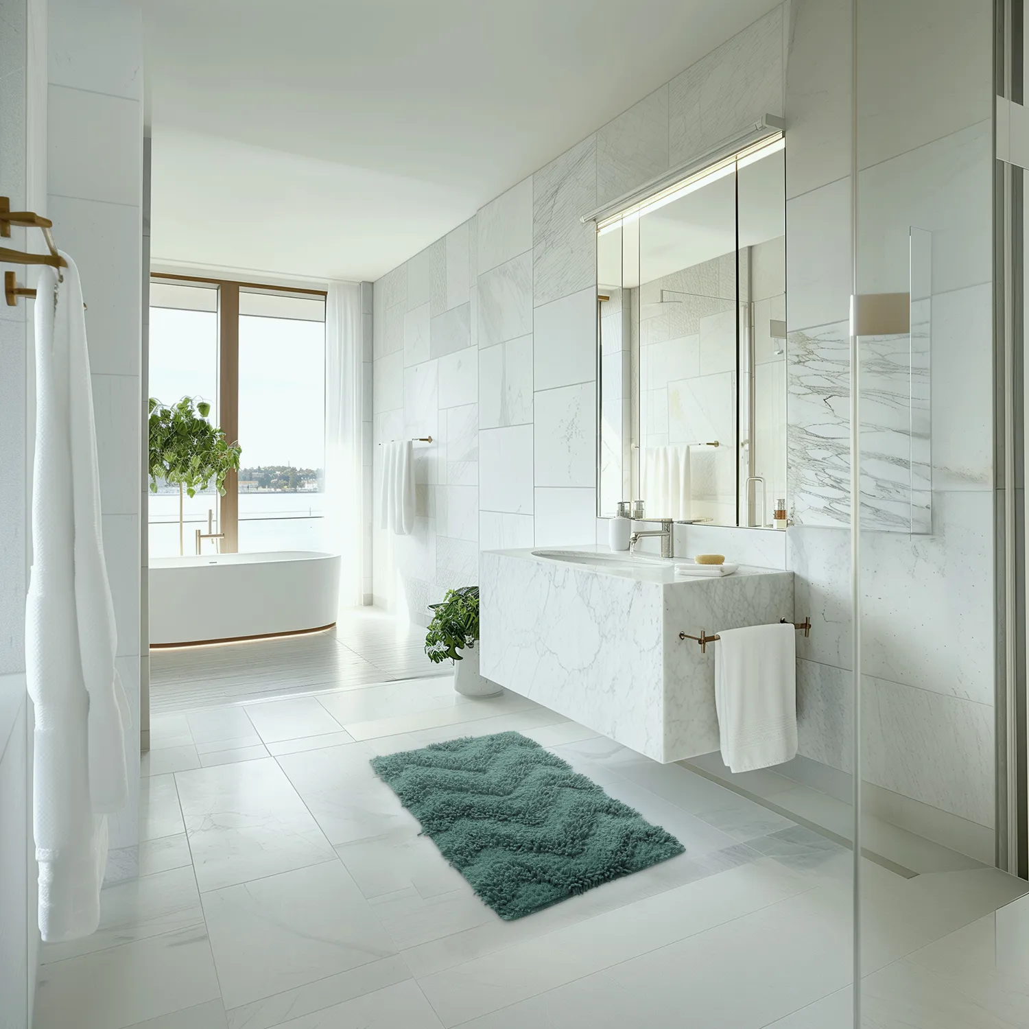 Tapis de bain - Tressa (vert foncé)