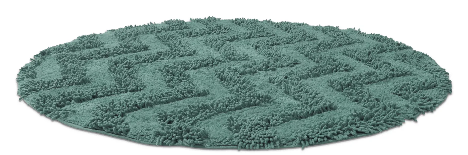 Tapis de salle de bain rond - Tressa (vert foncé)