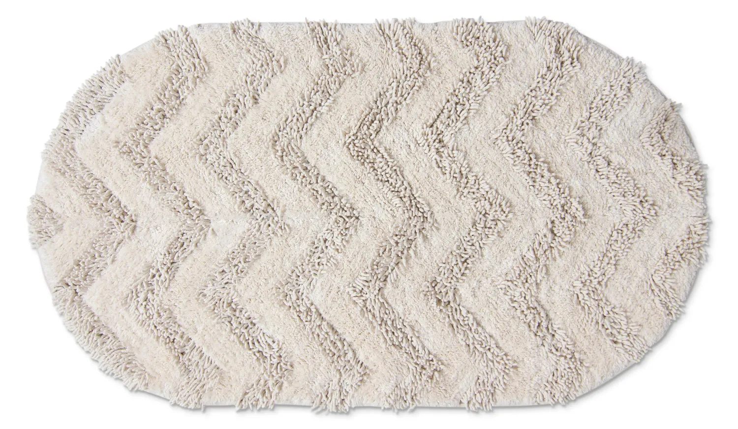 Tapis de salle de bain ovale - Tressa (blanc cassé)