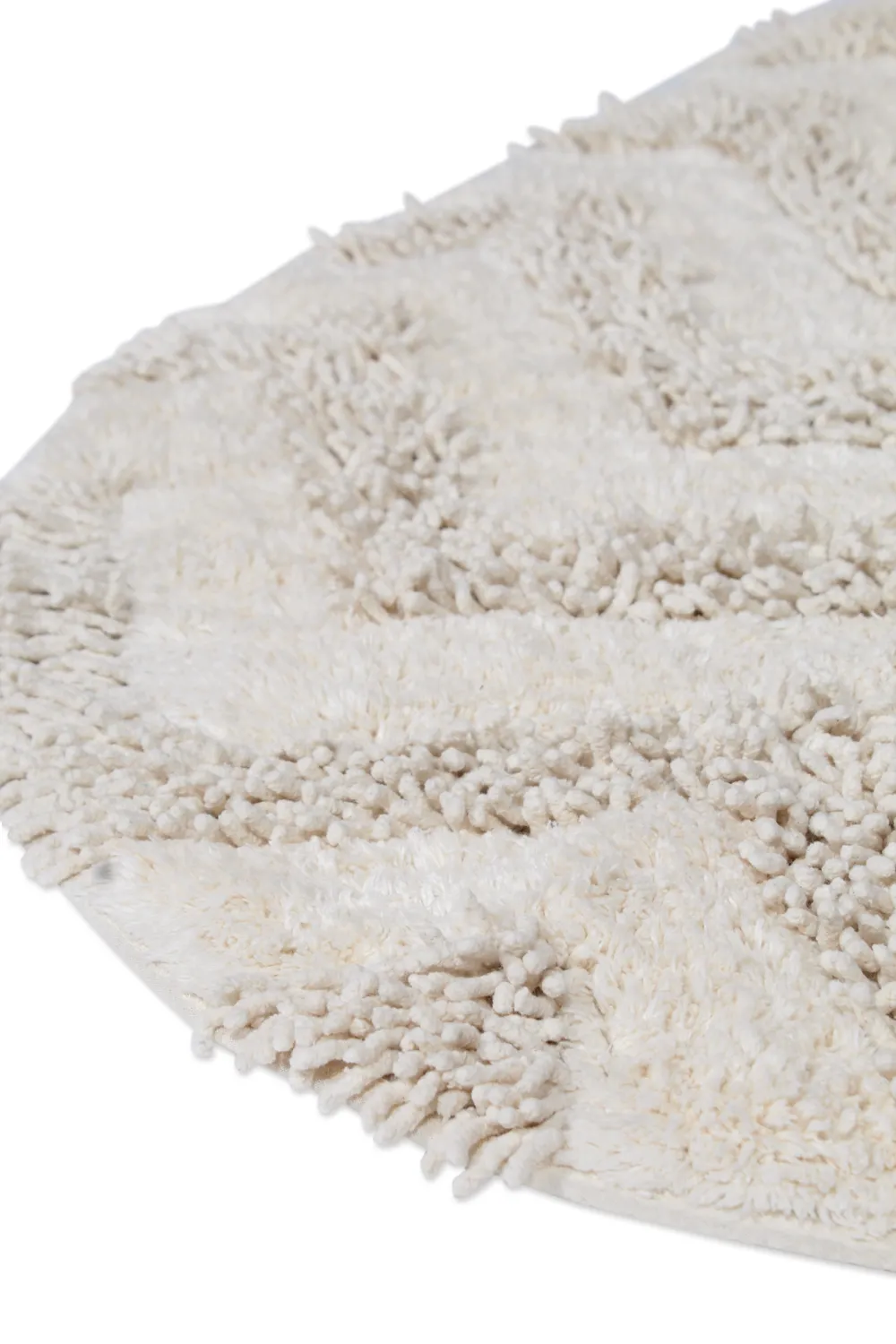 Tapis de salle de bain ovale - Tressa (blanc cassé)