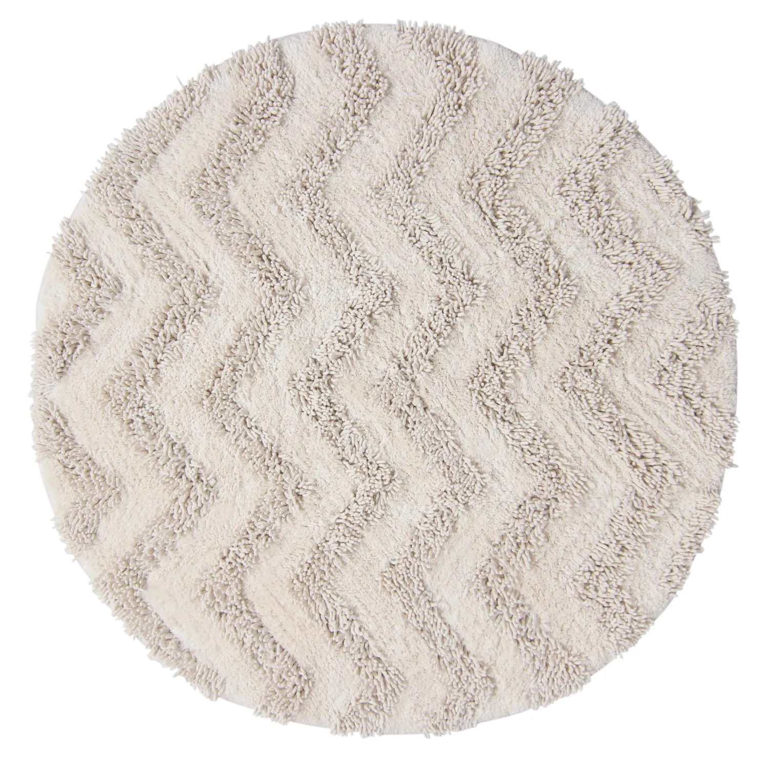 Tapis de salle de bain rond - Tressa (blanc cassé)