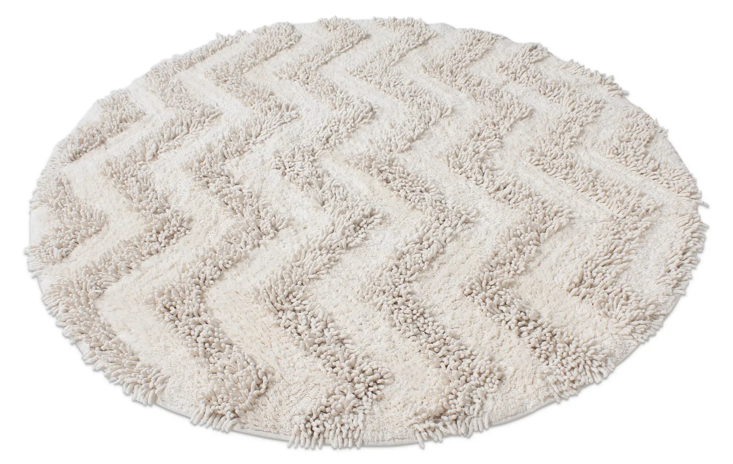 Tapis de salle de bain rond - Tressa (blanc cassé)
