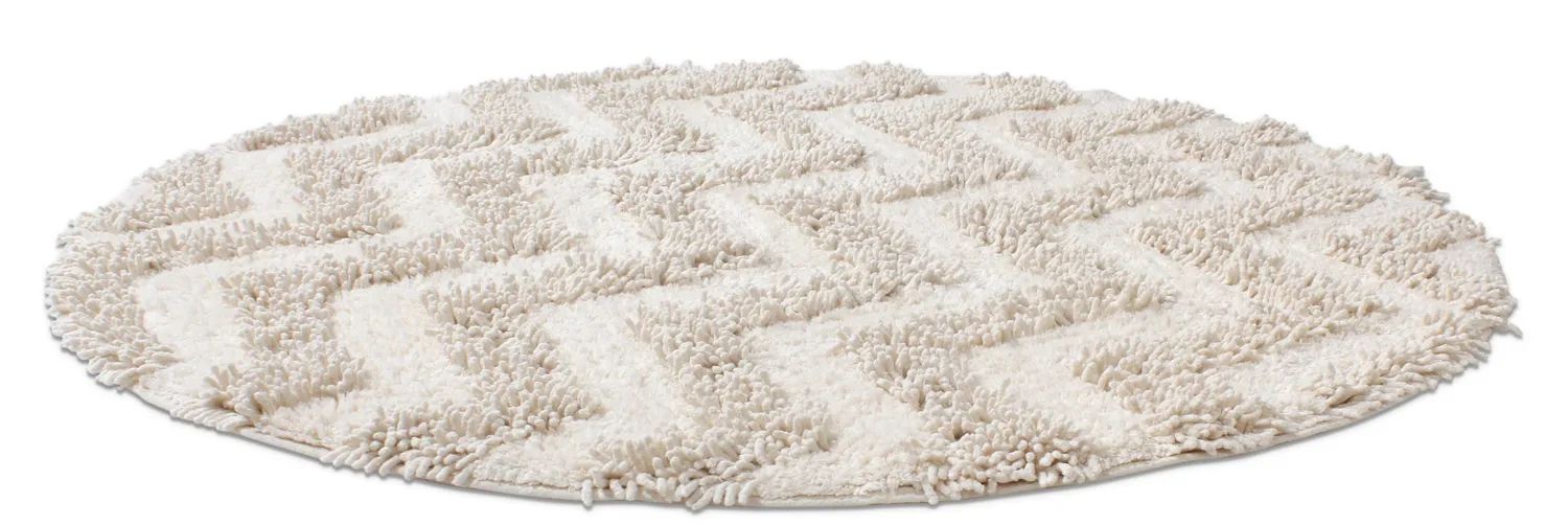 Tapis de salle de bain rond - Tressa (blanc cassé)