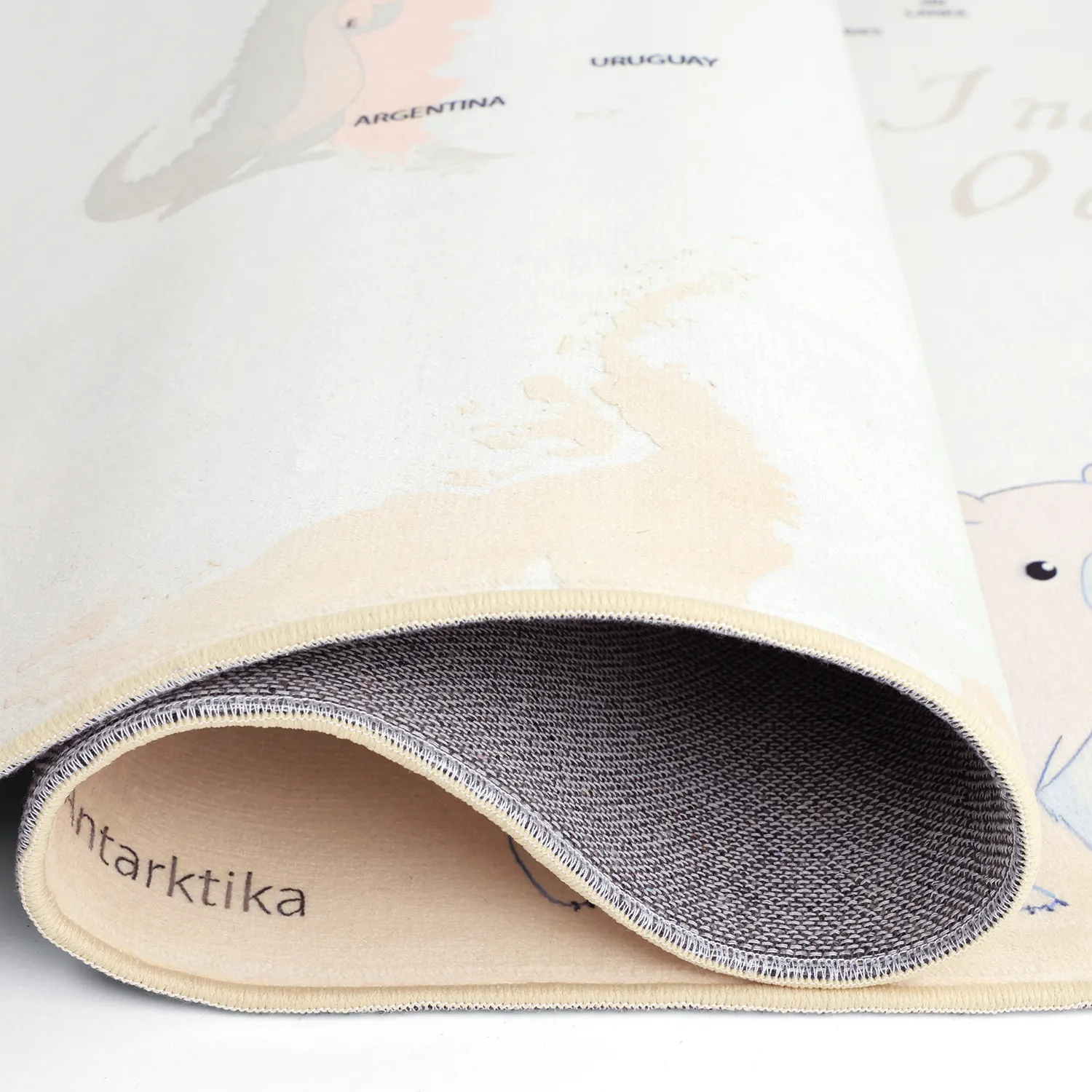 Tapis enfant - Carte des animaux (beige)