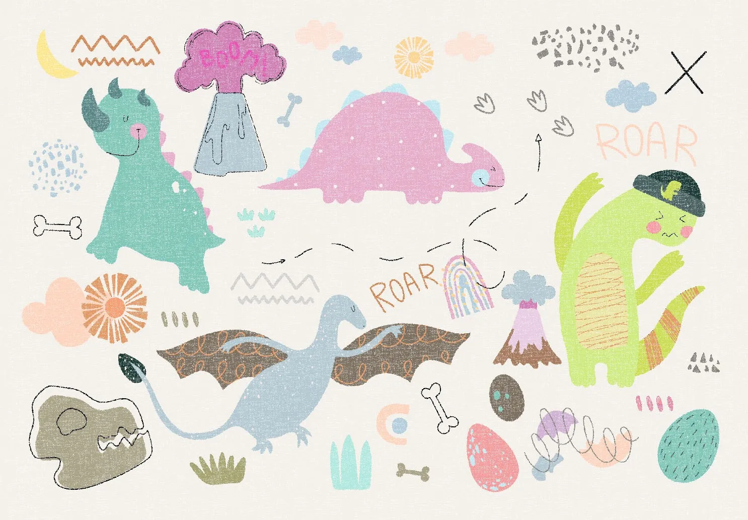 Tapis pour enfants - Dino (multicolore)