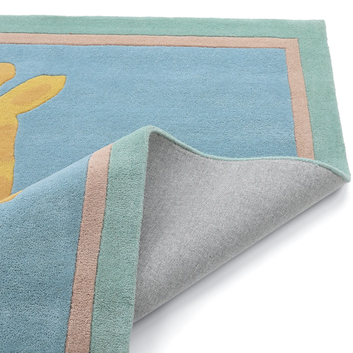 Tapis Enfant - Giraffe Hand Tufted Wool Premium (bleu clair/multicolore)