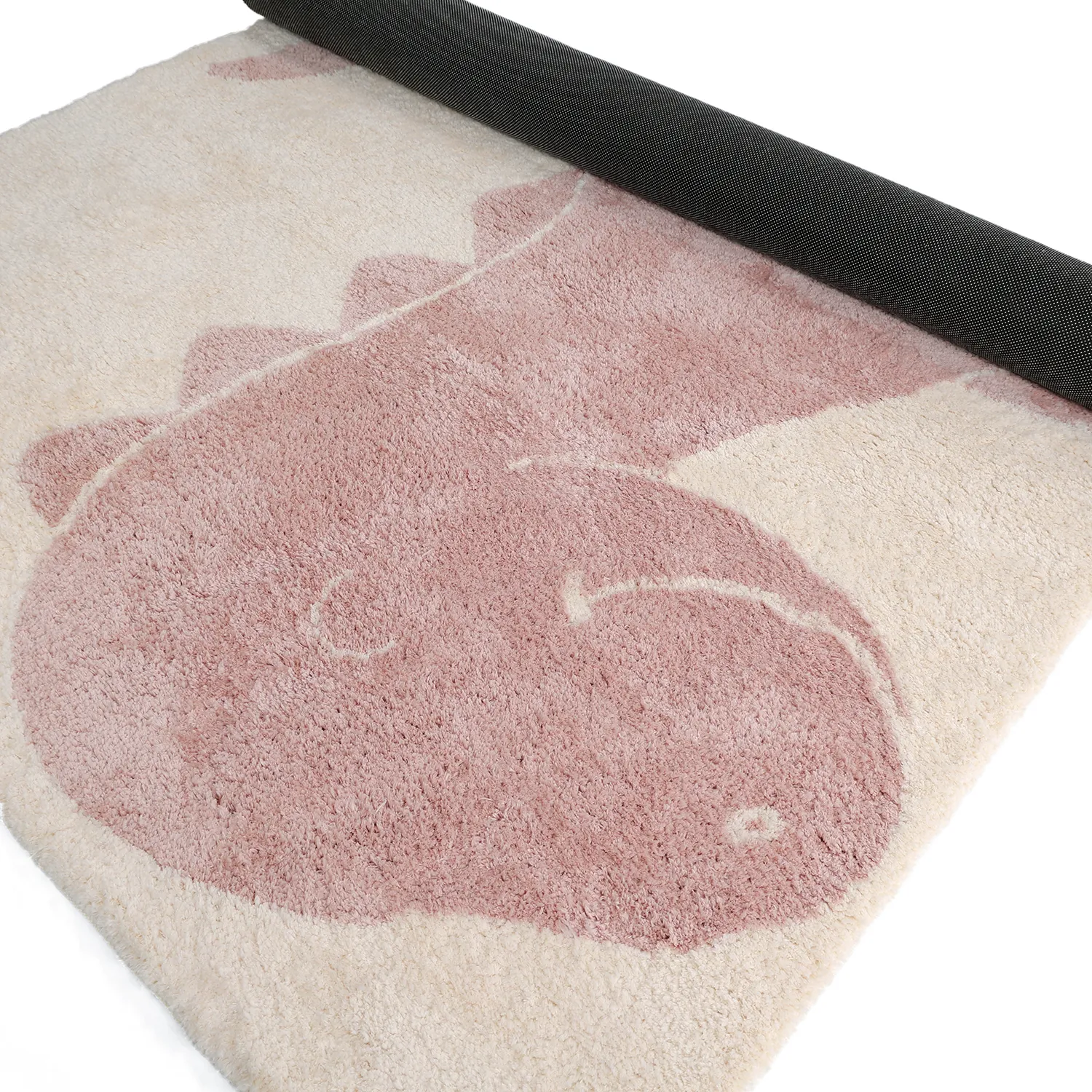 Tapis Enfant - Soft Dino (crème/rose)