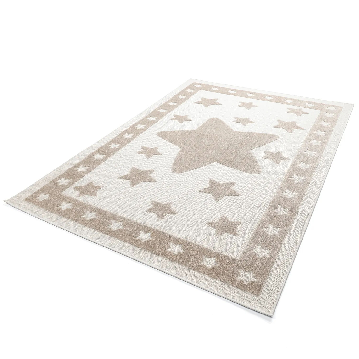 Tapis Enfant - Star Frame (crème/marron)